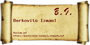 Berkovits Izmael névjegykártya